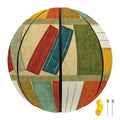 Watercolor Bookshelf Pattern Print Basketball