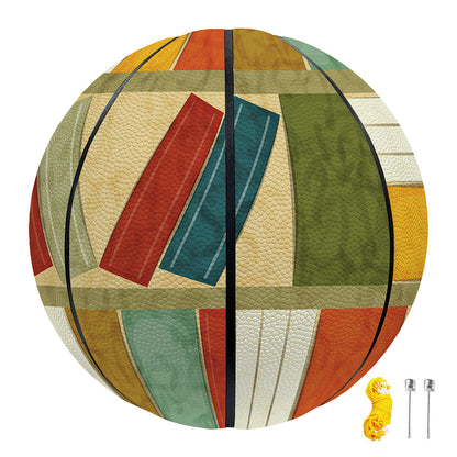Watercolor Bookshelf Pattern Print Basketball