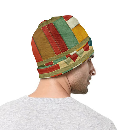 Watercolor Bookshelf Pattern Print Beanie
