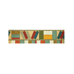 Watercolor Bookshelf Pattern Print Bed Runner