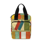 Watercolor Bookshelf Pattern Print Bible Tote Bag
