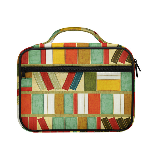 Watercolor Bookshelf Pattern Print Briefcase Bible Bag