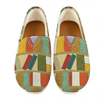 Watercolor Bookshelf Pattern Print Casual Shoes
