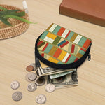 Watercolor Bookshelf Pattern Print Coin Purse