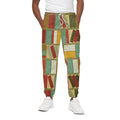 Watercolor Bookshelf Pattern Print Cotton Sweatpants