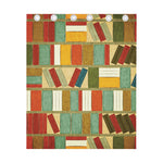 Watercolor Bookshelf Pattern Print Curtain