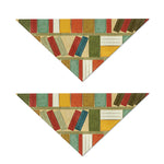 Watercolor Bookshelf Pattern Print Dog Bandana