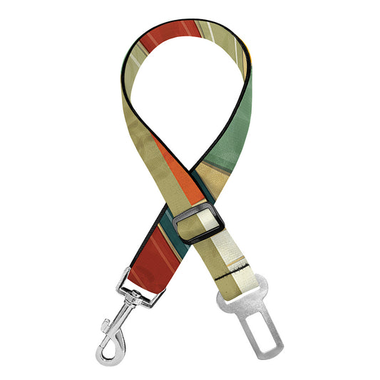 Watercolor Bookshelf Pattern Print Dog Seat Belt