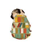 Watercolor Bookshelf Pattern Print Dog Zip Up Jacket