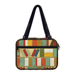 Watercolor Bookshelf Pattern Print Double Strap Bible Bag