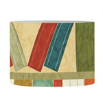 Watercolor Bookshelf Pattern Print Drum Lamp Shade