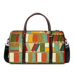 Watercolor Bookshelf Pattern Print Duffle Bag