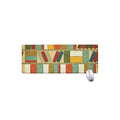 Watercolor Bookshelf Pattern Print Extended Mouse Pad