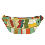 Watercolor Bookshelf Pattern Print Fanny Pack