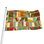 Watercolor Bookshelf Pattern Print Flag