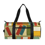 Watercolor Bookshelf Pattern Print Gym Bag