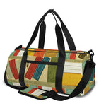 Watercolor Bookshelf Pattern Print Gym Bag