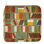 Watercolor Bookshelf Pattern Print Hand Towel