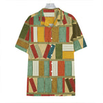 Watercolor Bookshelf Pattern Print Hawaiian Shirt
