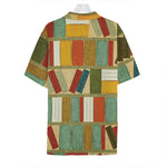 Watercolor Bookshelf Pattern Print Hawaiian Shirt