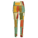 Watercolor Bookshelf Pattern Print High-Waisted Pocket Leggings