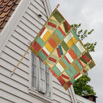 Watercolor Bookshelf Pattern Print House Flag