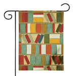 Watercolor Bookshelf Pattern Print House Flag