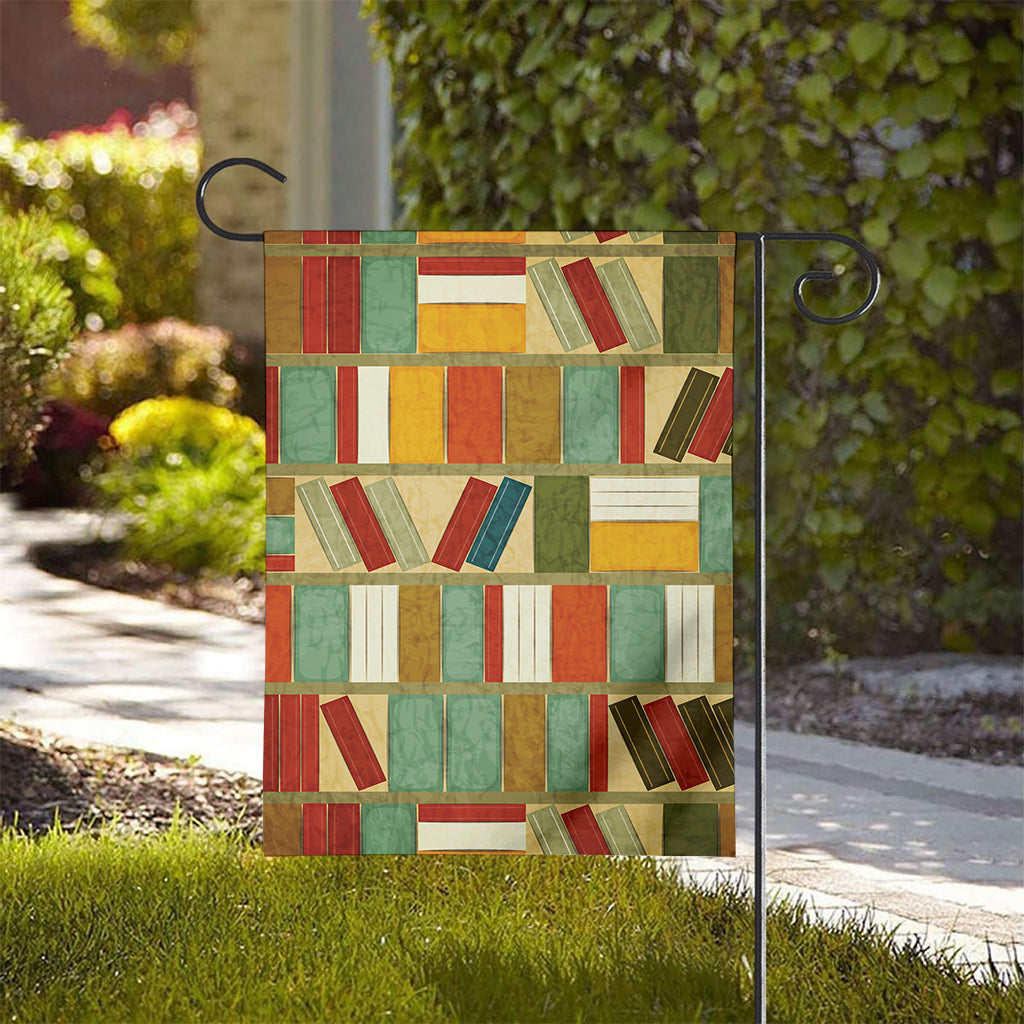 Watercolor Bookshelf Pattern Print House Flag