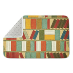 Watercolor Bookshelf Pattern Print Indoor Door Mat