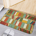 Watercolor Bookshelf Pattern Print Indoor Door Mat