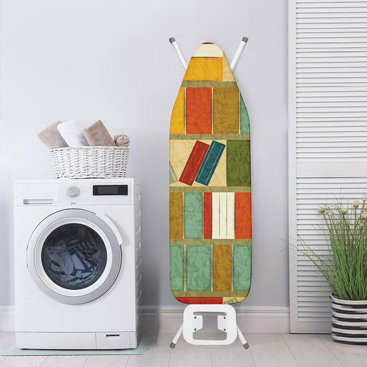 Watercolor Bookshelf Pattern Print Ironing Board Cover