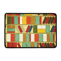 Watercolor Bookshelf Pattern Print Kitchen Mat