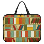 Watercolor Bookshelf Pattern Print Laptop Sleeve With Handle
