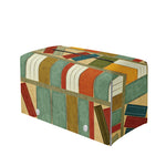 Watercolor Bookshelf Pattern Print Leather Tissue Box Cover