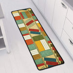 Watercolor Bookshelf Pattern Print Long Kitchen Mat
