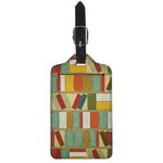 Watercolor Bookshelf Pattern Print Luggage Tag