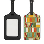 Watercolor Bookshelf Pattern Print Luggage Tag