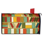 Watercolor Bookshelf Pattern Print Mailbox Cover