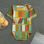 Watercolor Bookshelf Pattern Print Men's Bodysuit