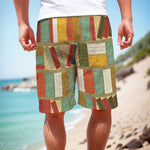 Watercolor Bookshelf Pattern Print Men's Cargo Shorts