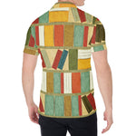 Watercolor Bookshelf Pattern Print Men's Shirt