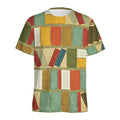 Watercolor Bookshelf Pattern Print Men's Athletic T-Shirt