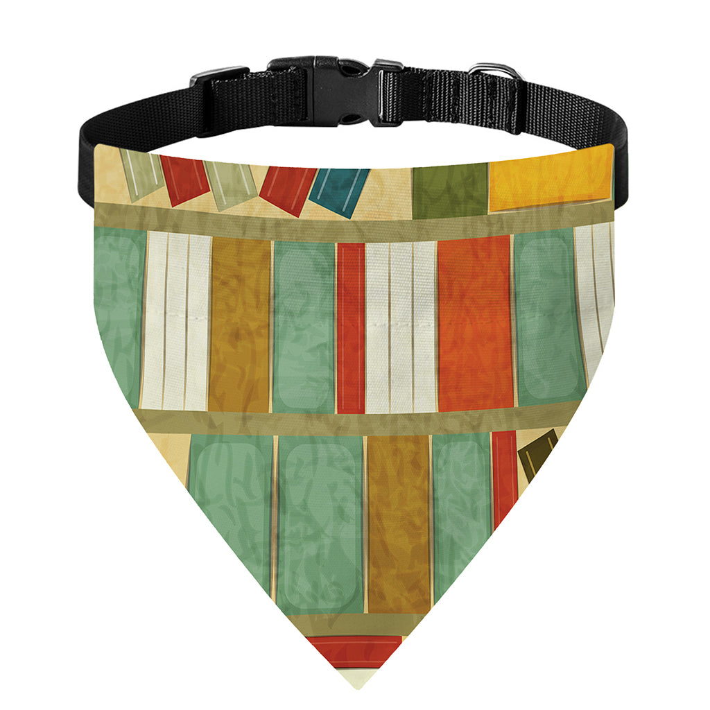 Watercolor Bookshelf Pattern Print Over The Collar Dog Bandana