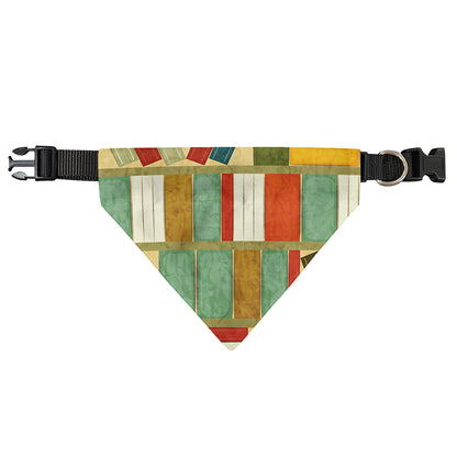 Watercolor Bookshelf Pattern Print Over The Collar Dog Bandana