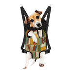 Watercolor Bookshelf Pattern Print Pet Carrier Backpack