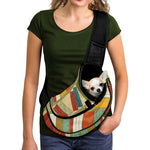 Watercolor Bookshelf Pattern Print Pet Sling Carrier