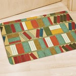 Watercolor Bookshelf Pattern Print Polyester Doormat