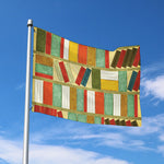 Watercolor Bookshelf Pattern Print Polyester Flag