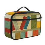 Watercolor Bookshelf Pattern Print Portable Lunch Bag
