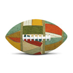 Watercolor Bookshelf Pattern Print Rugby Ball